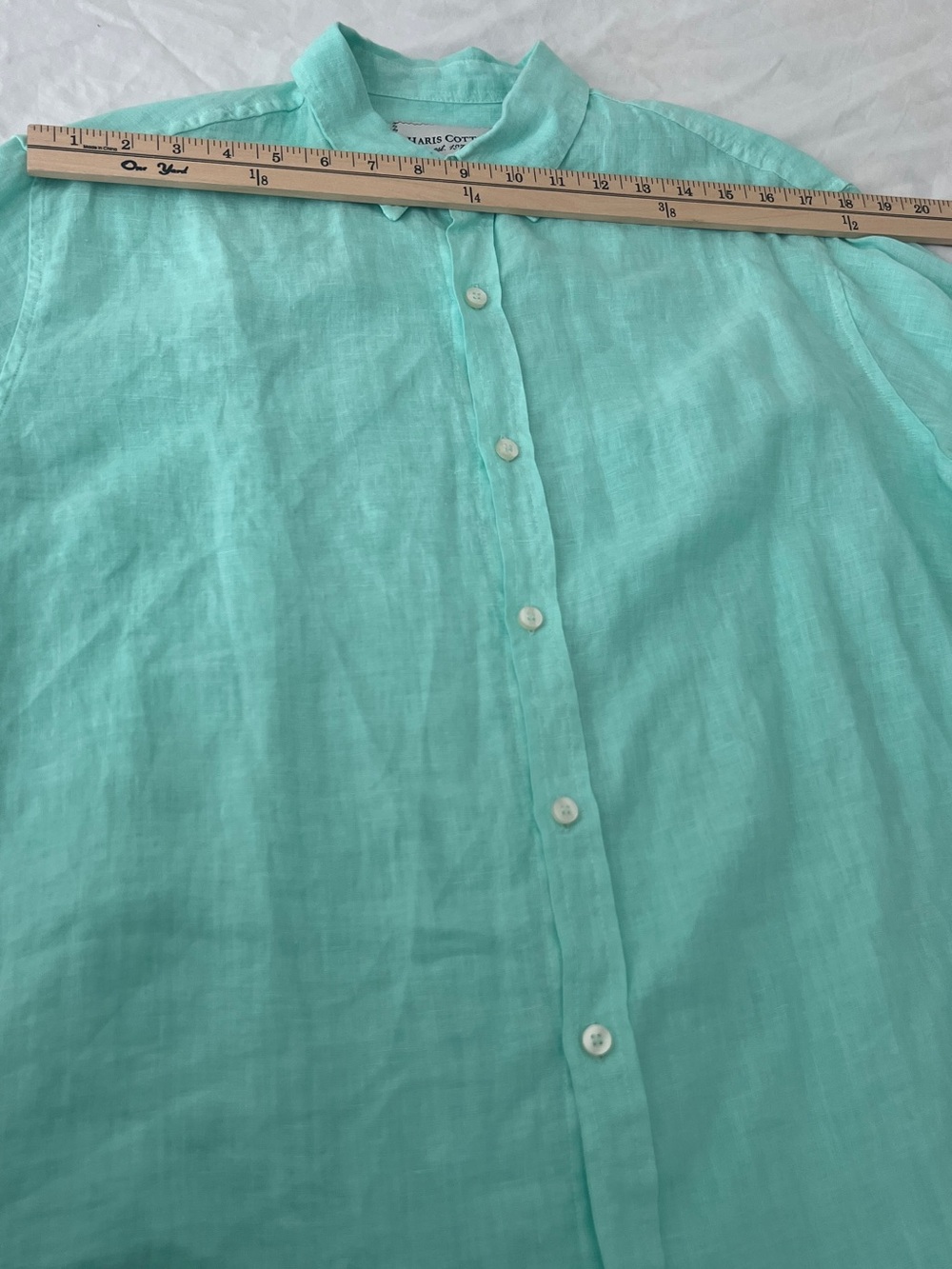 Haris Cotton Loose Fit 100%
Linen Long Sleeve Shirt Size M - Picture 10 of 12